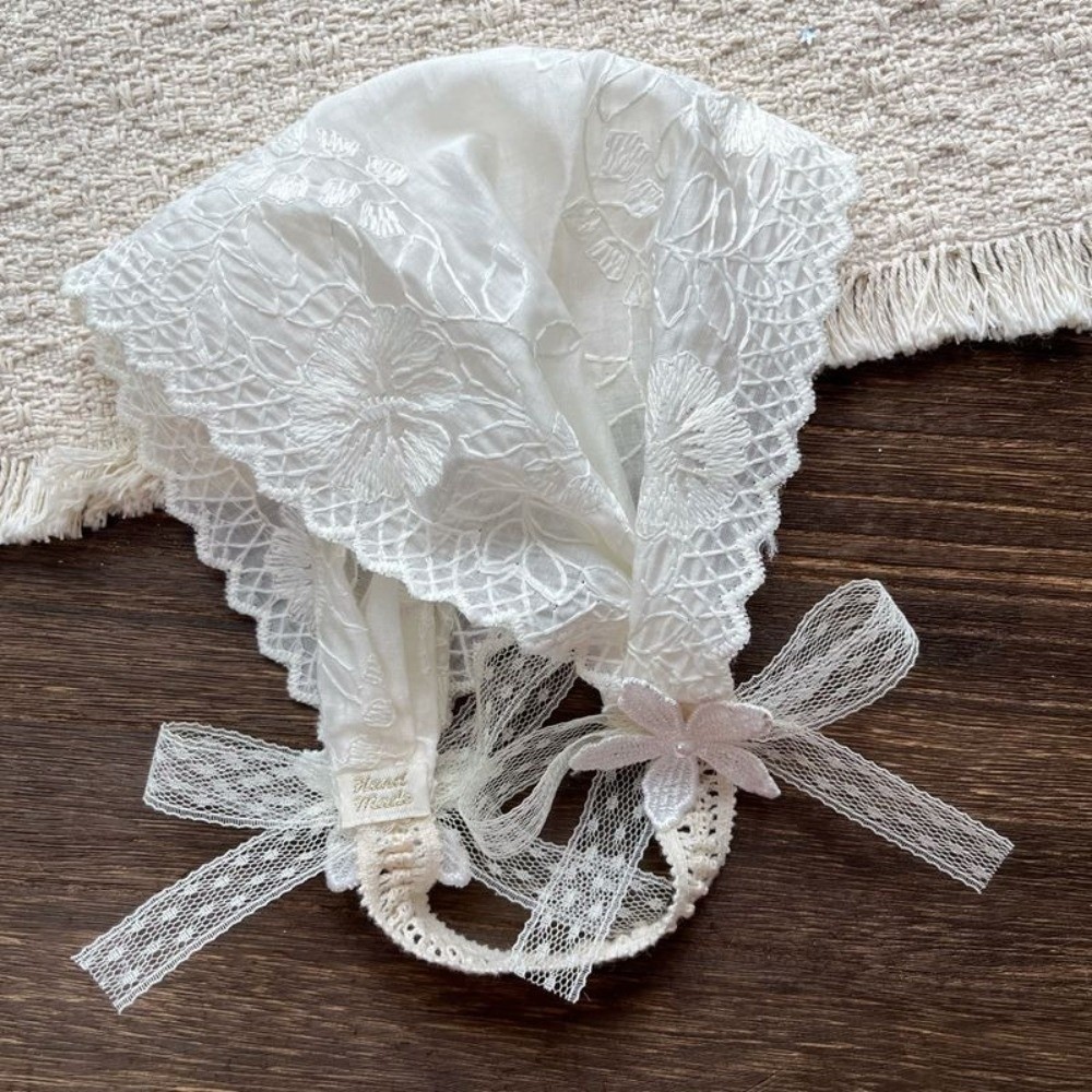 Women'S Korean Accessories - Cute Wide Hollow Lace Headband White