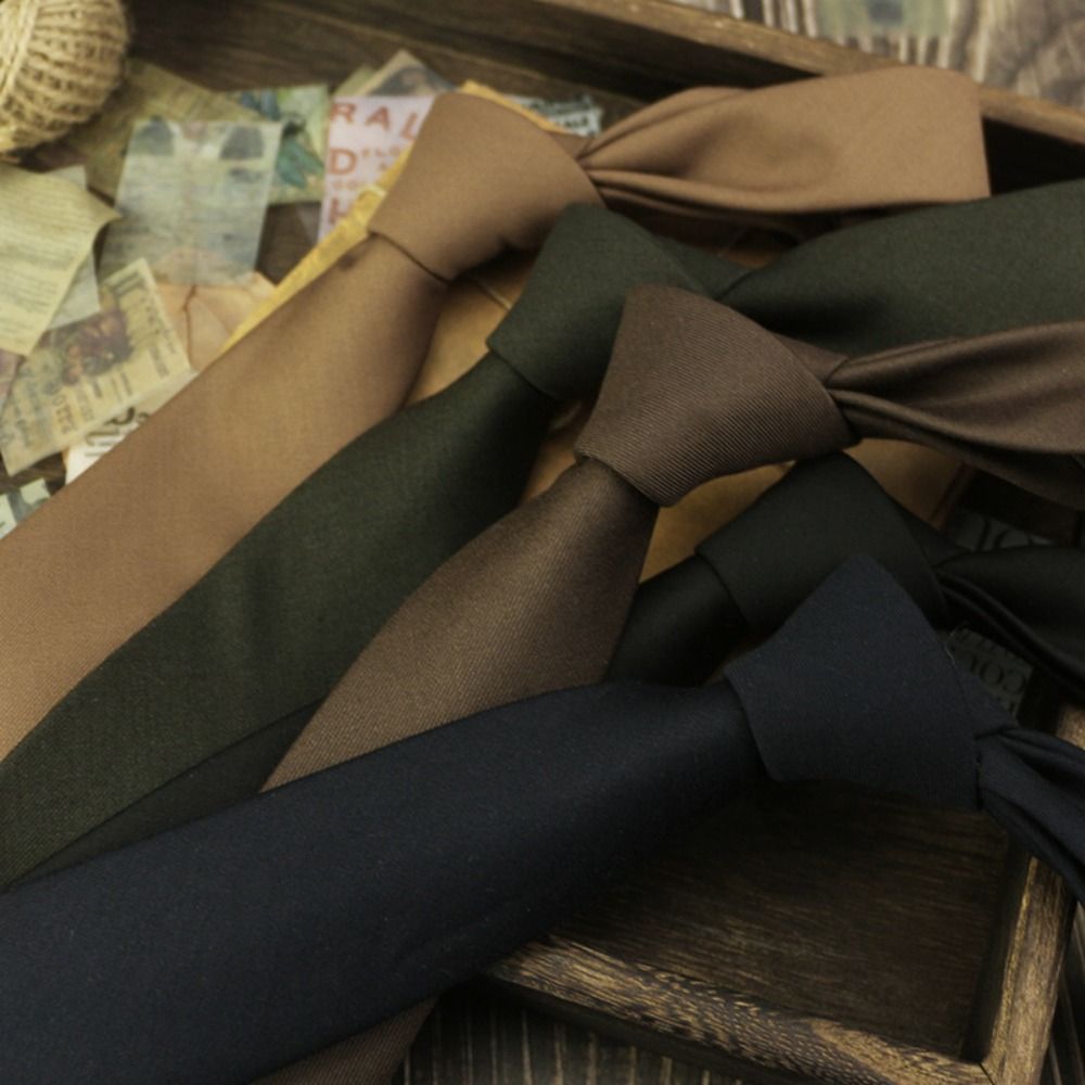 Solid Color Neck Tie Adjustabl - Women Accessories Business 评论和价格