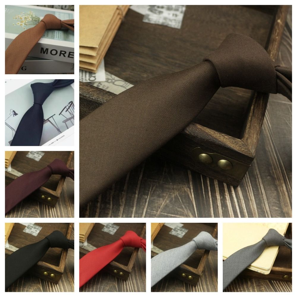 Solid Color Neck Tie Adjustabl - Women Accessories Business 评论和价格