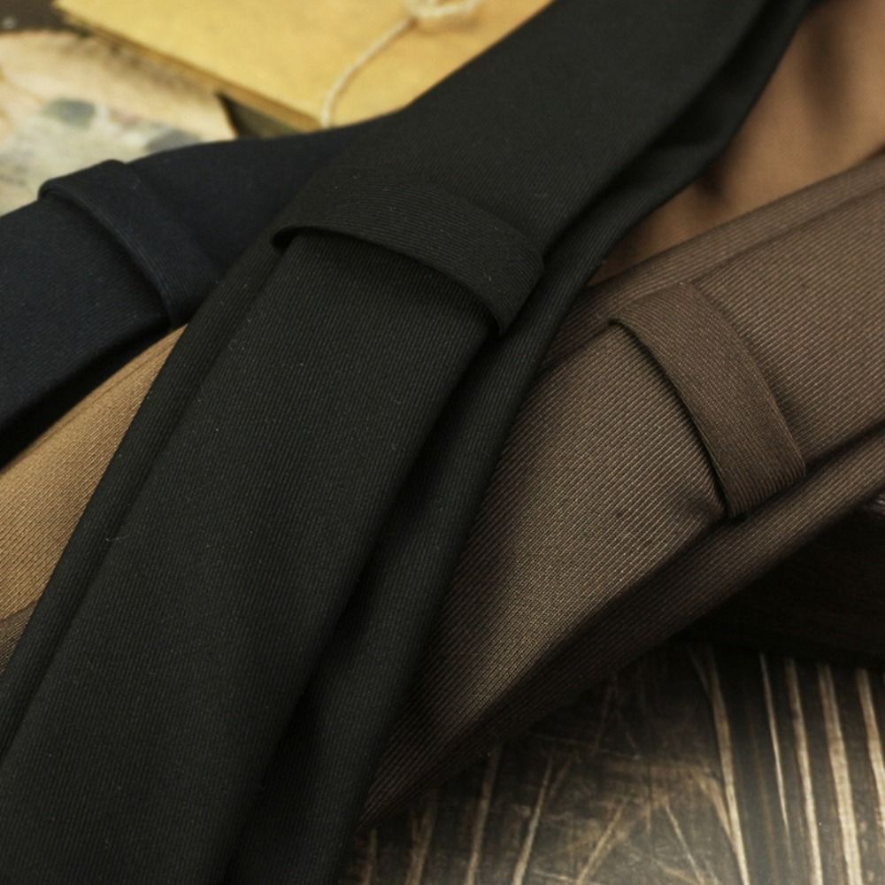 Solid Color Neck Tie Adjustabl - Women Accessories Business 评论和价格