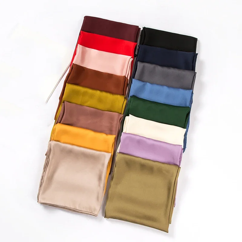 Satin Scarf Women 70cm Solid C - Women Accessories In Wholesale 评论和价格