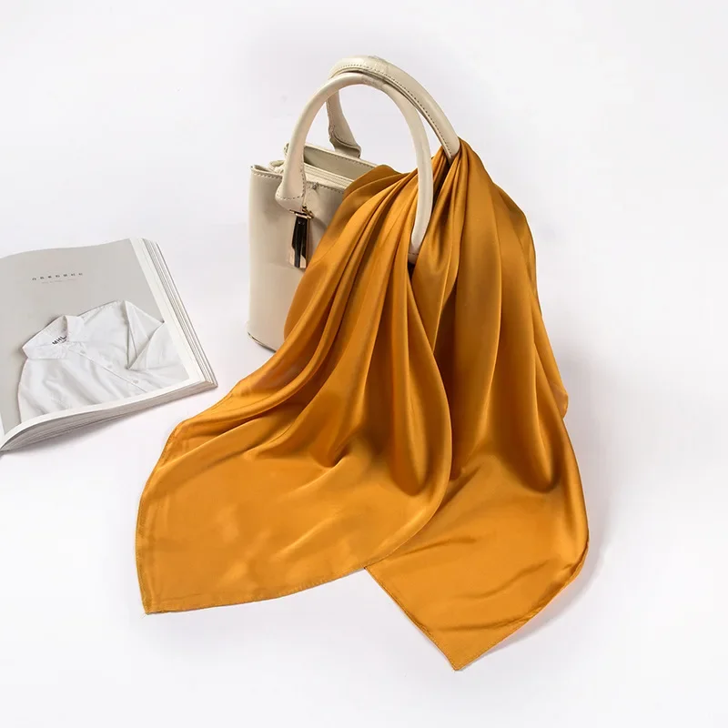 Satin Scarf Women 70cm Solid C - Women Accessories In Wholesale 评论和价格