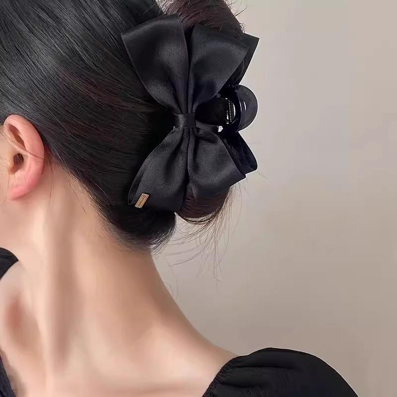 1PC French Style Black Bow Cla - Women Accessories Business 评论和价格