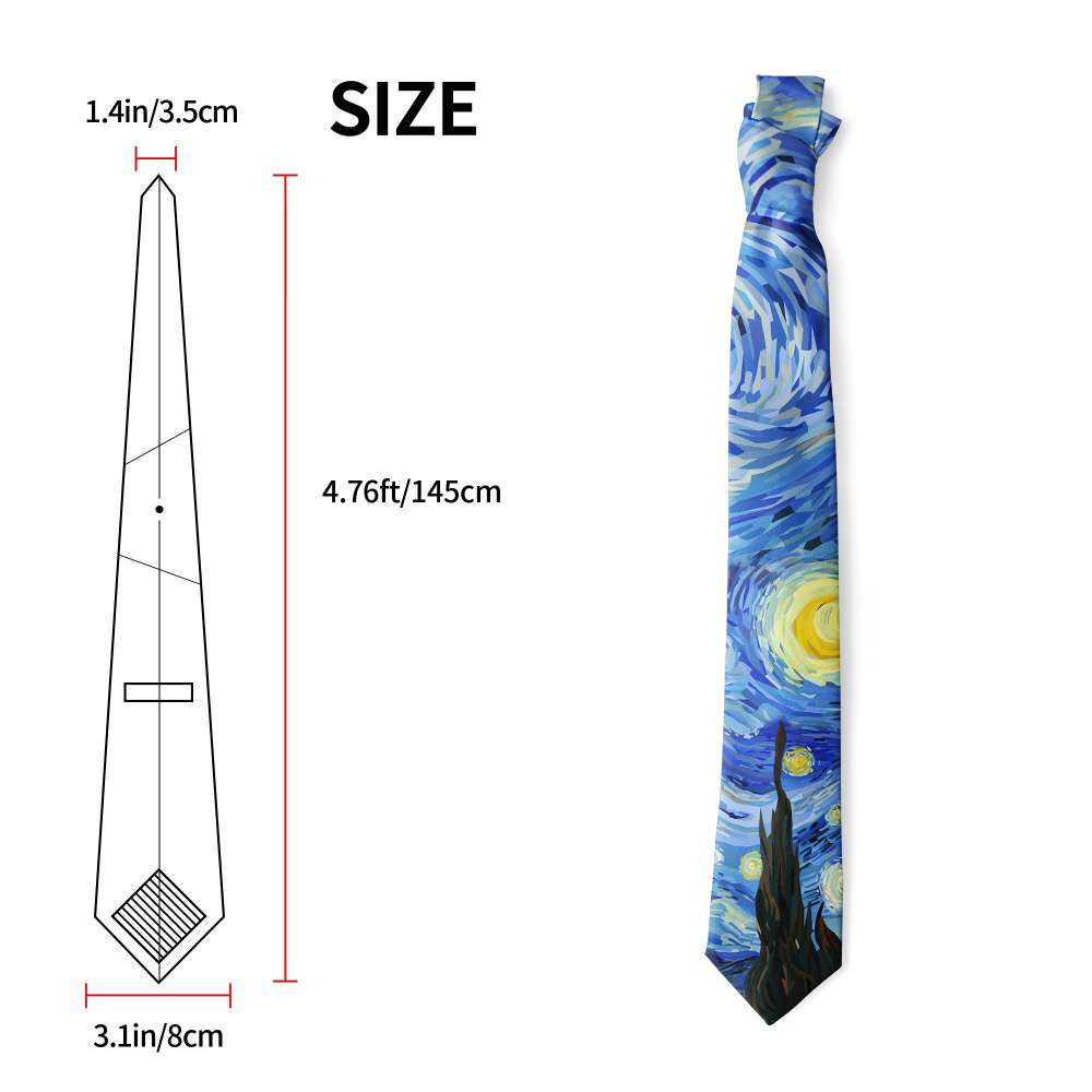 Starry Night Van Gogh Neckties - Women Accessories Business 评论和价格
