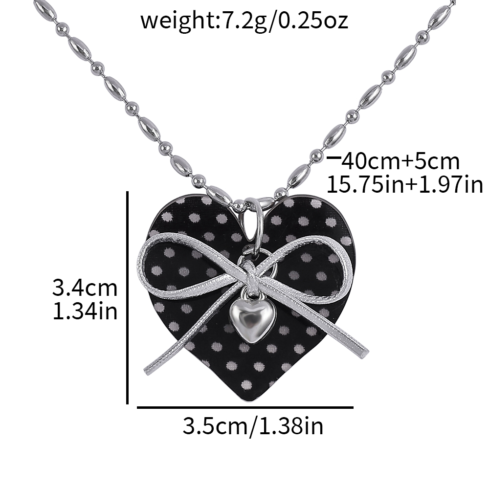 Korean Black Polka Dot Heart P - Women'S Korean Accessories 评论和价格